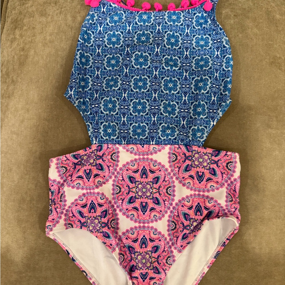 Nicole Miller Floral and Paisley Kids Swim One Piece